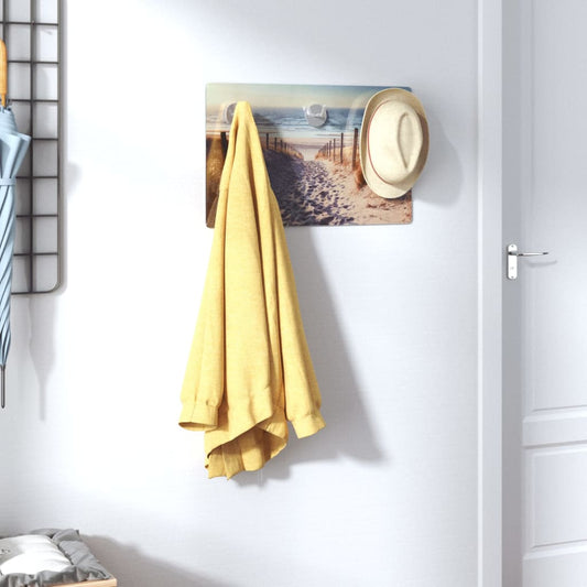 Berkfield Wall Mounted Coat Rack 40x25 cm Tempered Glass Beach