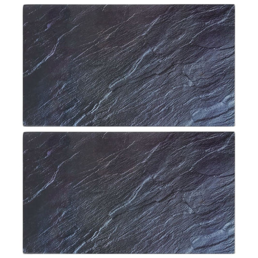Berkfield Chopping Boards 2 pcs with Natural Stone Pattern Tempered Glass