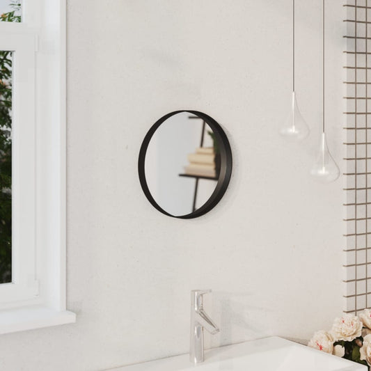 Berkfield Wall Mirror Black 30 cm