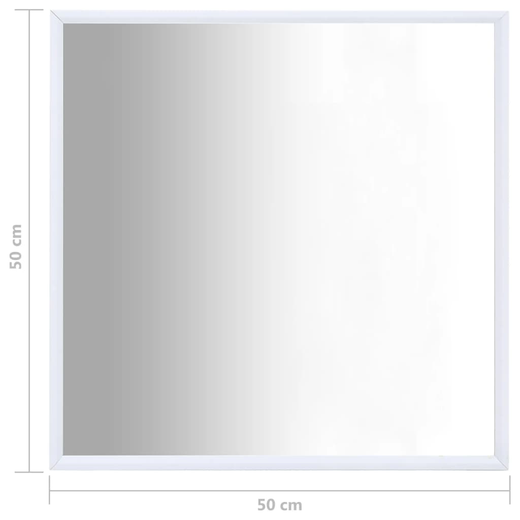 Berkfield Mirror White 50x50 cm