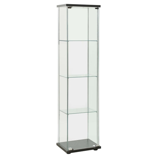 Berkfield Storage Cabinet Tempered Glass Black