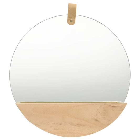 Berkfield Wall Mirror Solid Pinewood 35 cm