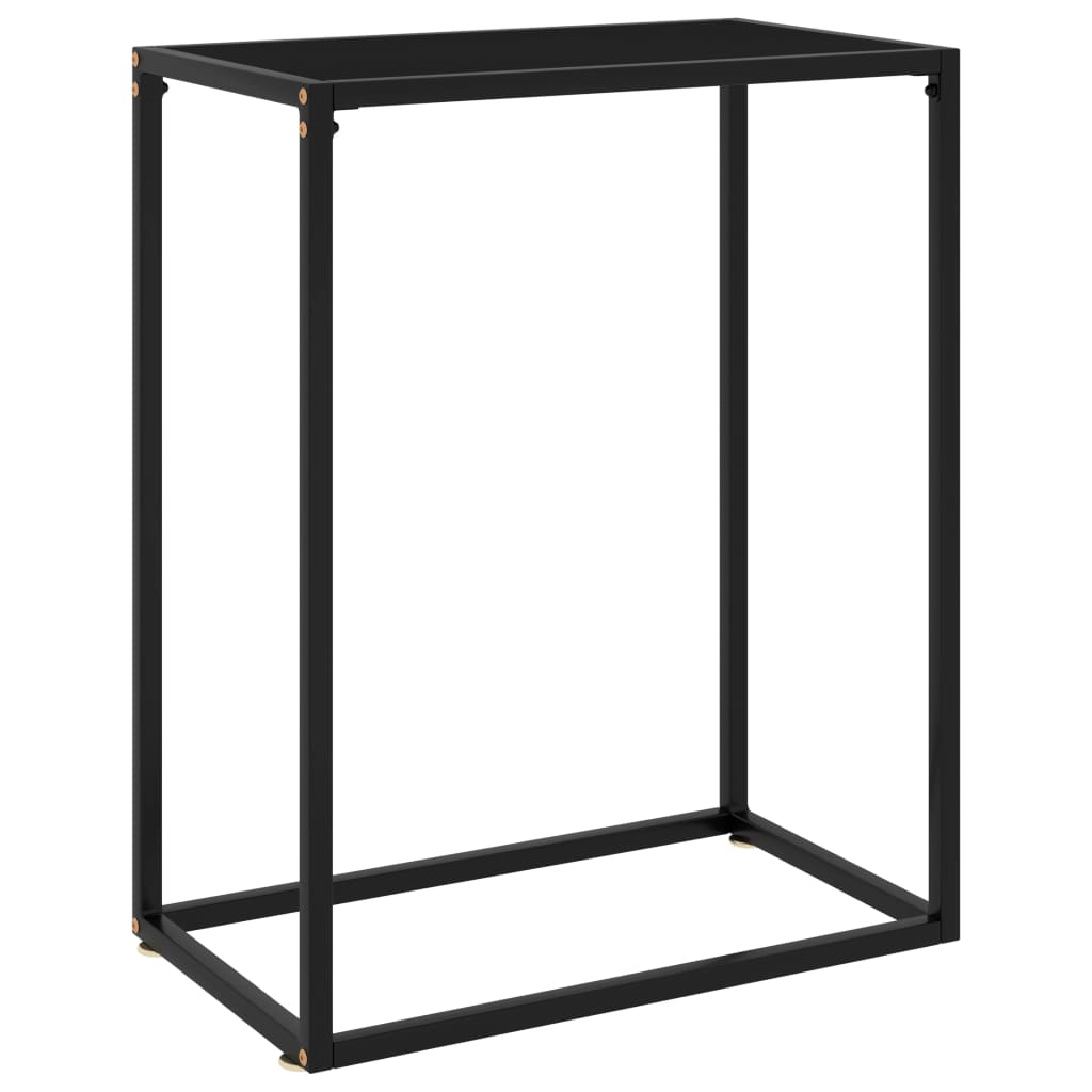 Berkfield Console Table Black 60x35x75 cm Tempered Glass