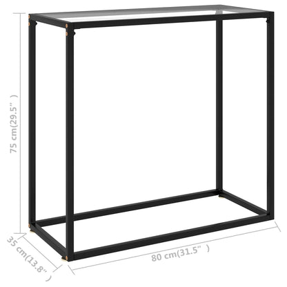 Berkfield Console Table Transparent 80x35x75 cm Tempered Glass
