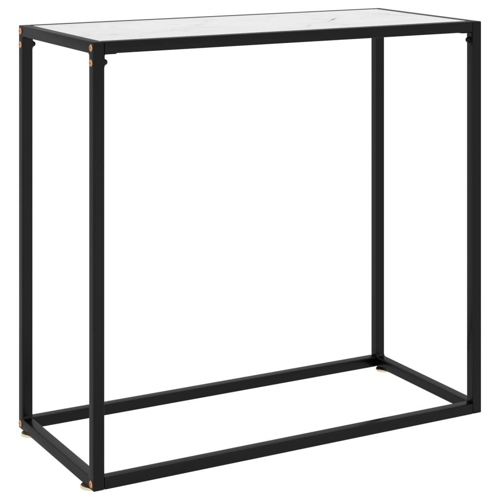 Berkfield Console Table White 80x35x75 cm Tempered Glass