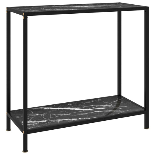 Berkfield Console Table Black 80x35x75 cm Tempered Glass