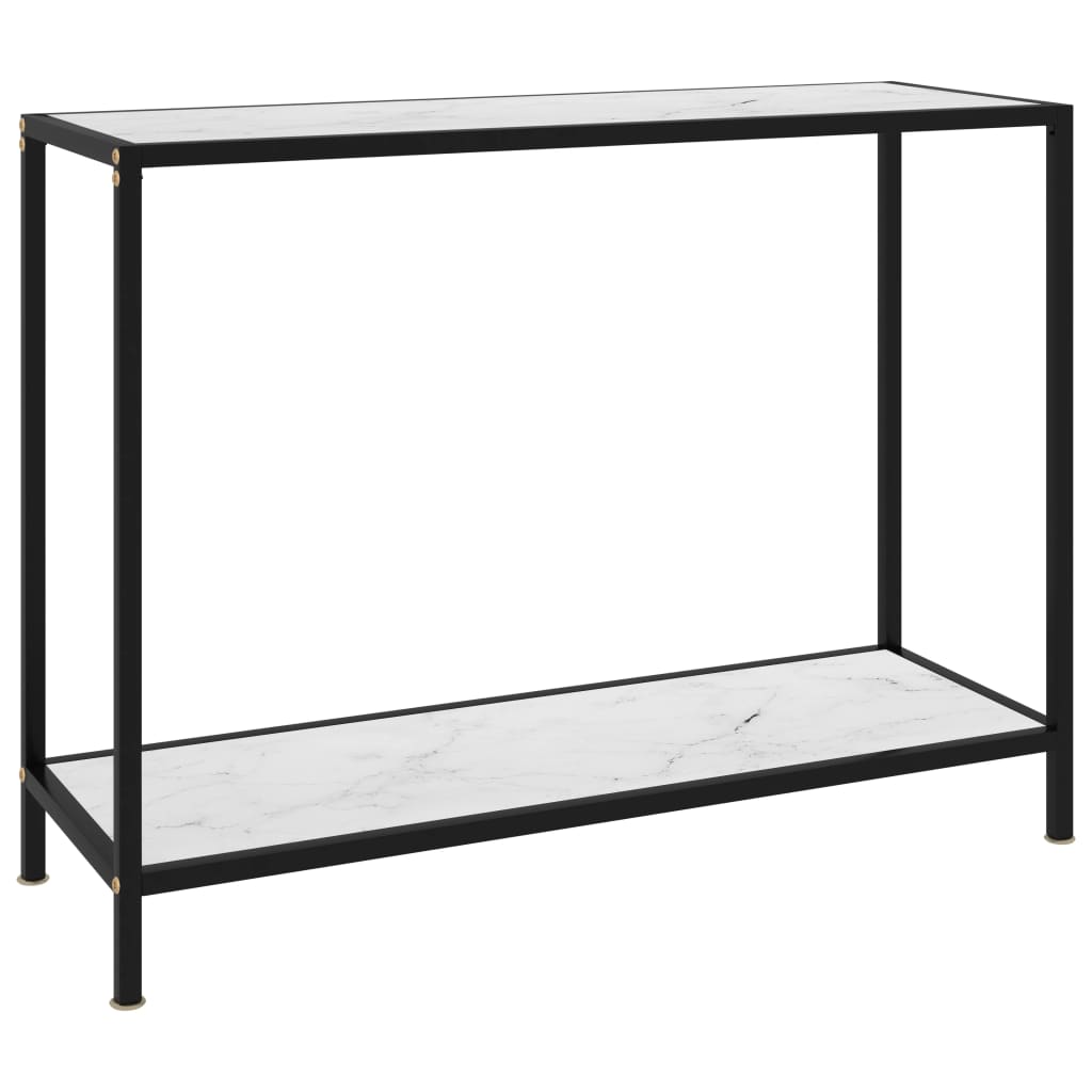 Berkfield Console Table White 100x35x75 cm Tempered Glass