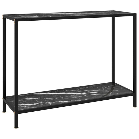 Berkfield Console Table Black 100x35x75 cm Tempered Glass