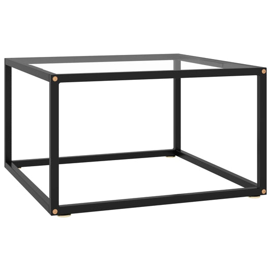 Berkfield Coffee Table Black with Tempered Glass 60x60x35 cm
