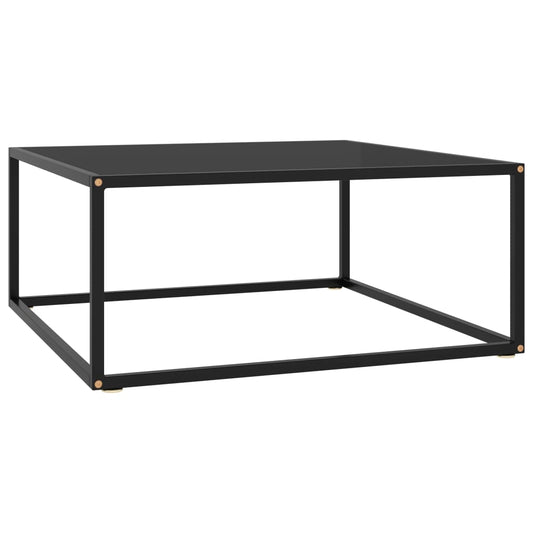 Berkfield Coffee Table Black with Black Glass 80x80x35 cm