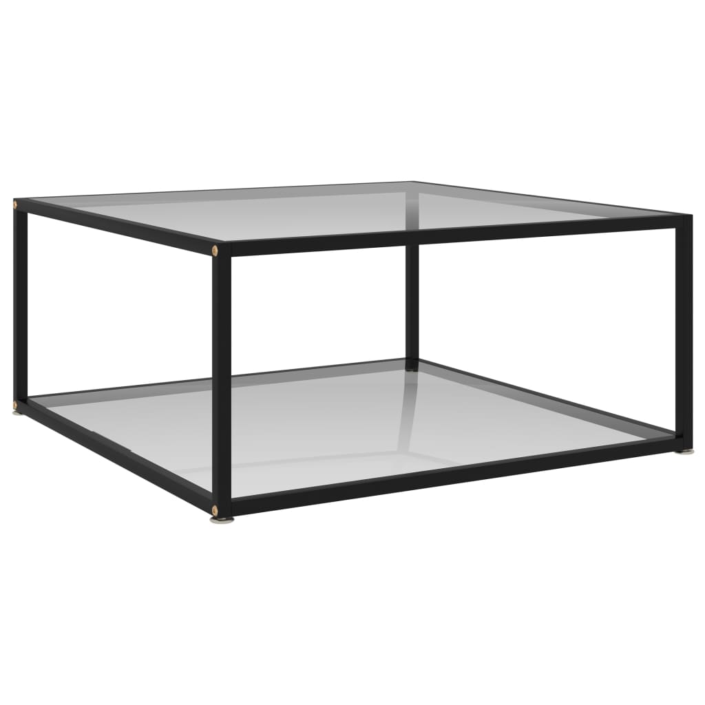 Berkfield Coffee Table Transparent 80x80x35 cm Tempered Glass