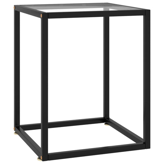Berkfield Coffee Table Black with Tempered Glass 40x40x50 cm