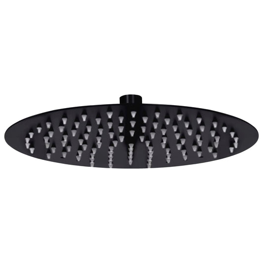 Berkfield Rain Shower Head Stainless Steel 25 cm Round Black