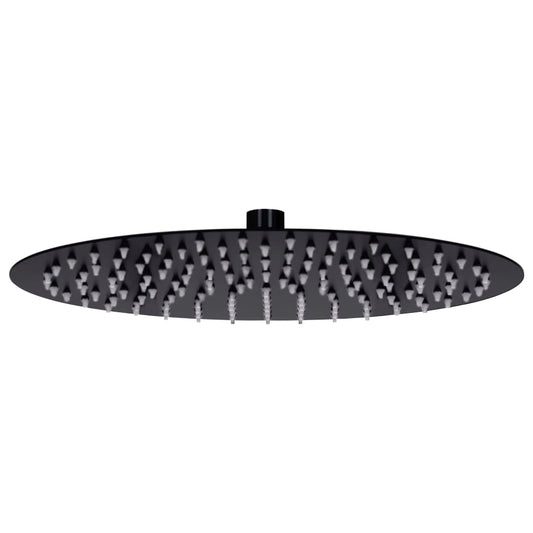 Berkfield Rain Shower Head Stainless Steel 30 cm Round Black