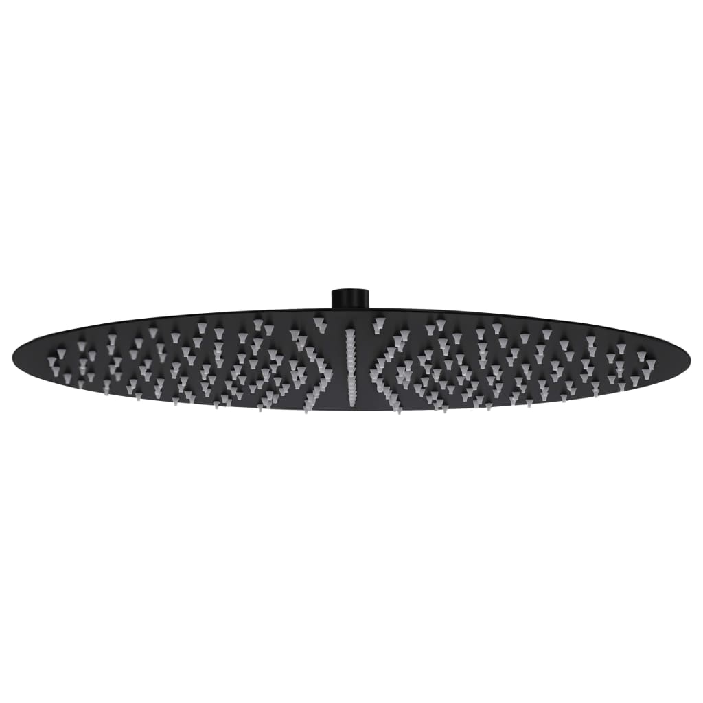Berkfield Rain Shower Head Stainless Steel 40 cm Round Black