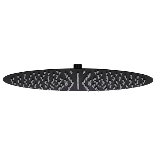 Berkfield Rain Shower Head Stainless Steel 40 cm Round Black