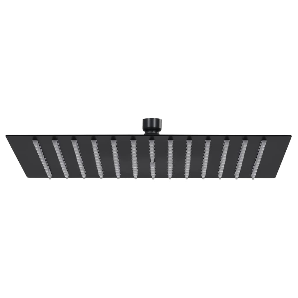 Berkfield Rain Shower Head Stainless Steel 30x30 cm Square Black