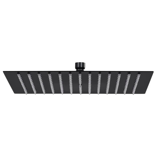 Berkfield Rain Shower Head Stainless Steel 30x30 cm Square Black