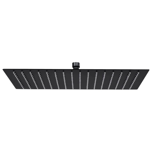 Berkfield Rain Shower Head Stainless Steel 40x30 cm Rectangular Black