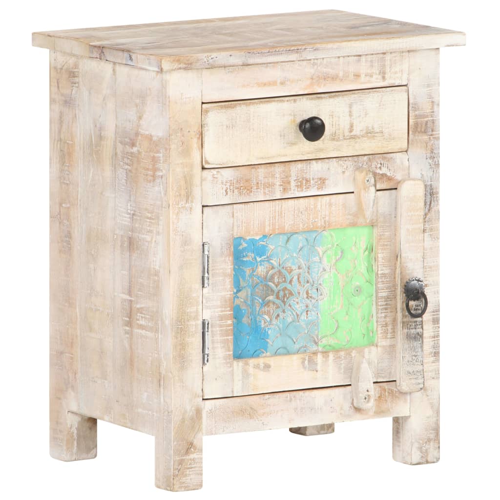 Berkfield Bedside Cabinet 40x30x50 cm Rough Acacia Wood