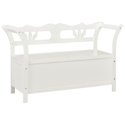 Berkfield Storage Bench 126 cm White Solid Fir Wood
