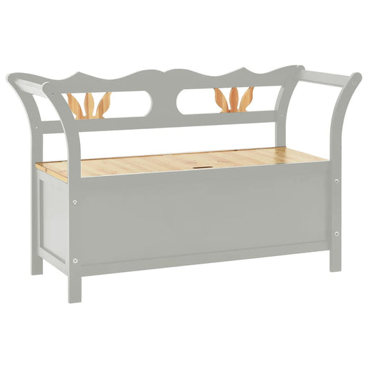Berkfield Storage Bench 126 cm Grey Solid Fir Wood