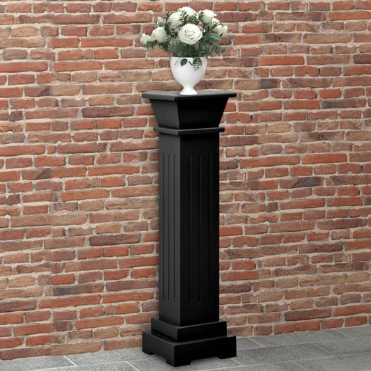 Berkfield Classic Square Pillar Plant Stand Black 17x17x66 cm MDF