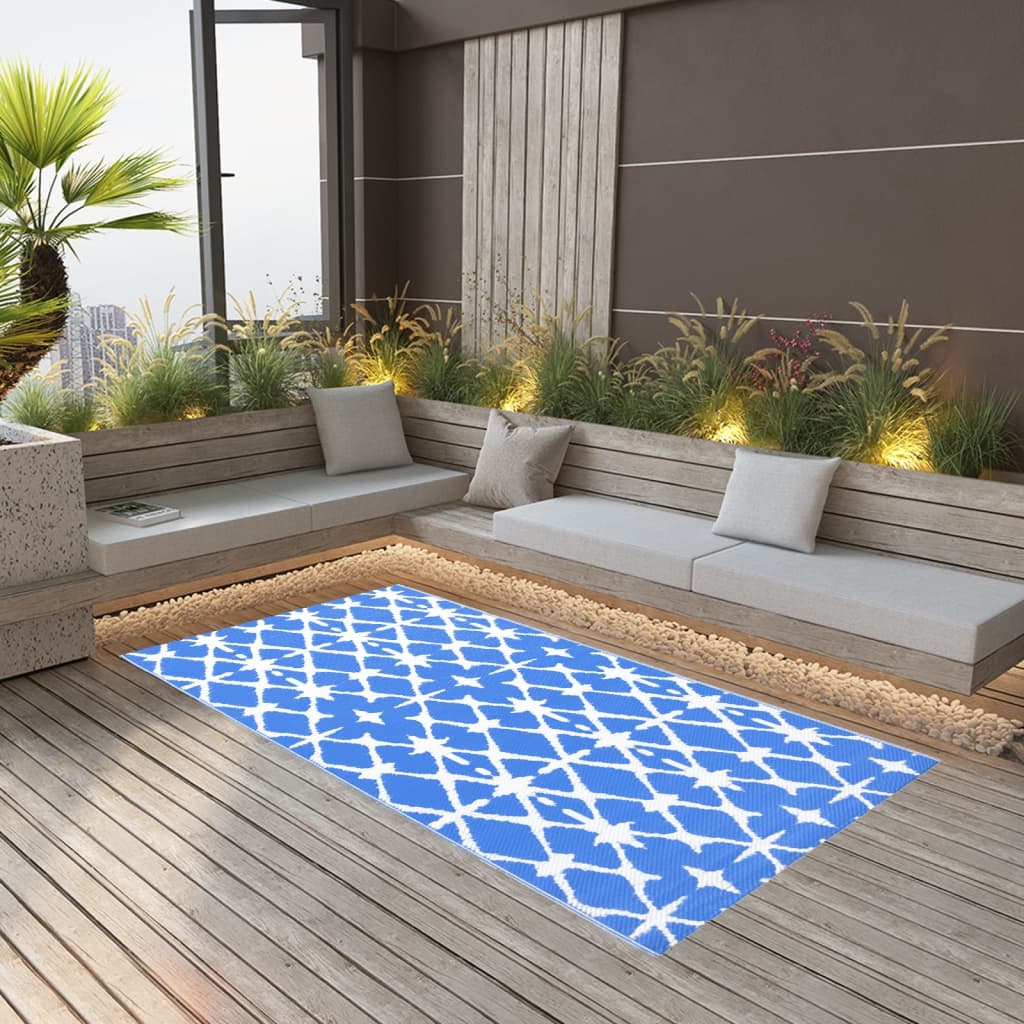 Berkfield Outdoor Carpet Blue and White 190x290 cm PP