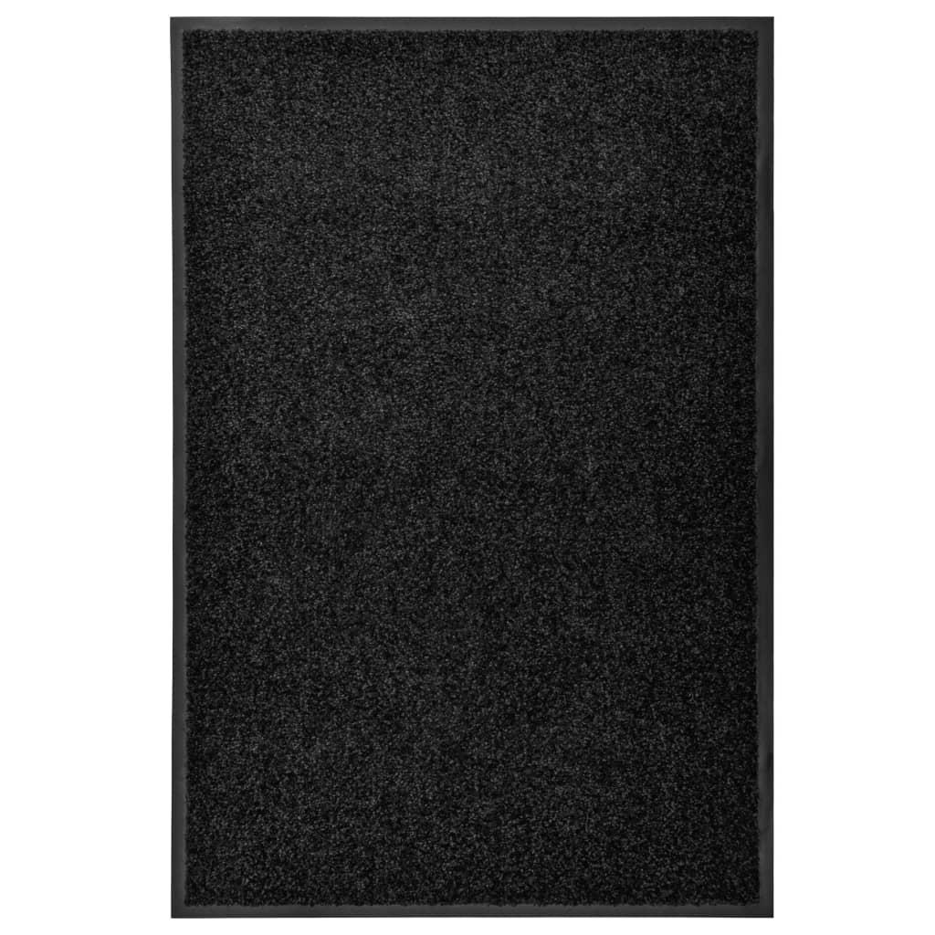 Berkfield Doormat Washable Black 60x90 cm