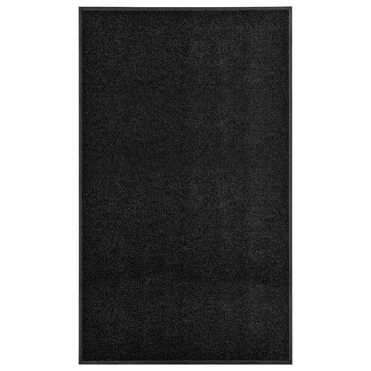 Berkfield Doormat Washable Black 90x150 cm