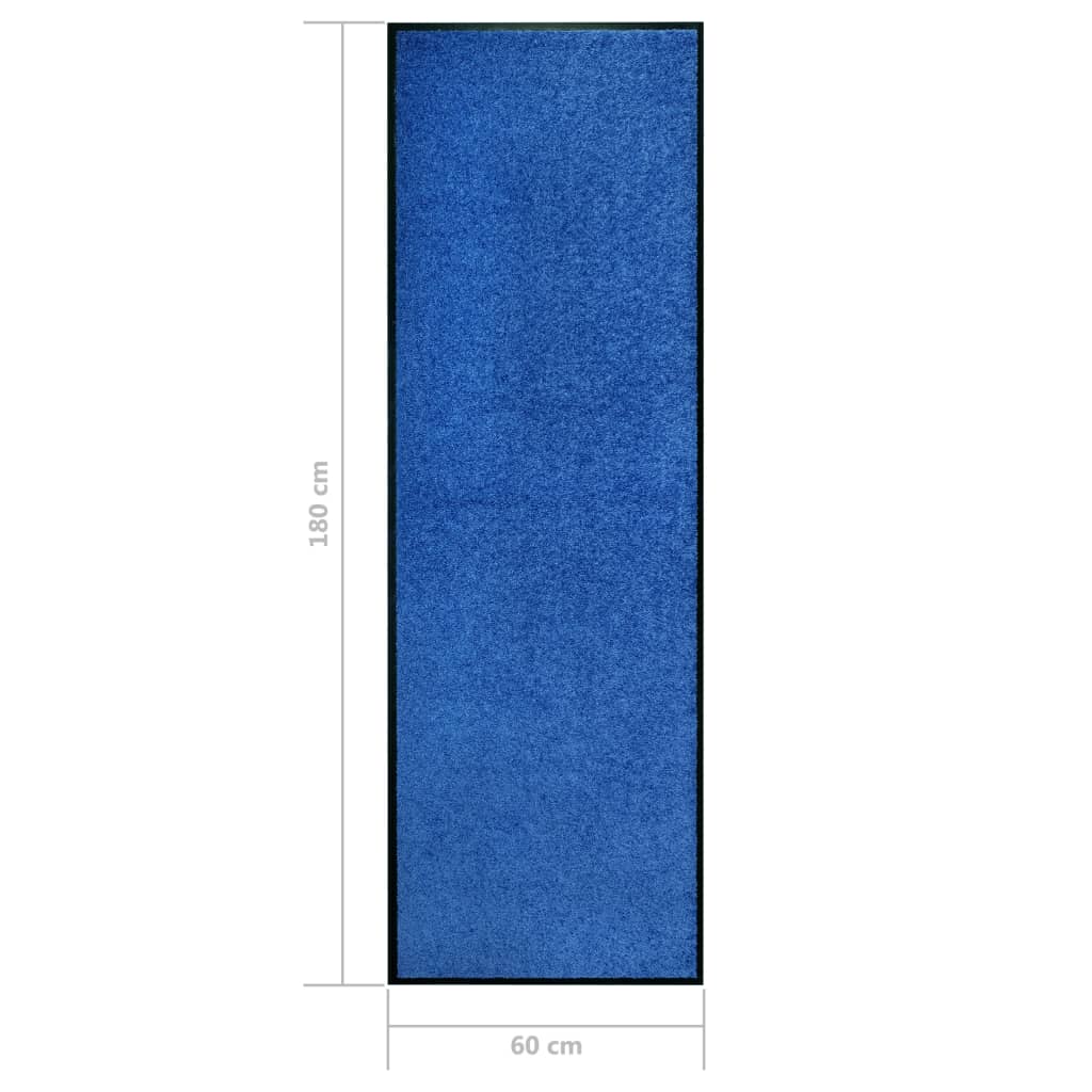 Berkfield Doormat Washable Blue 60x180 cm