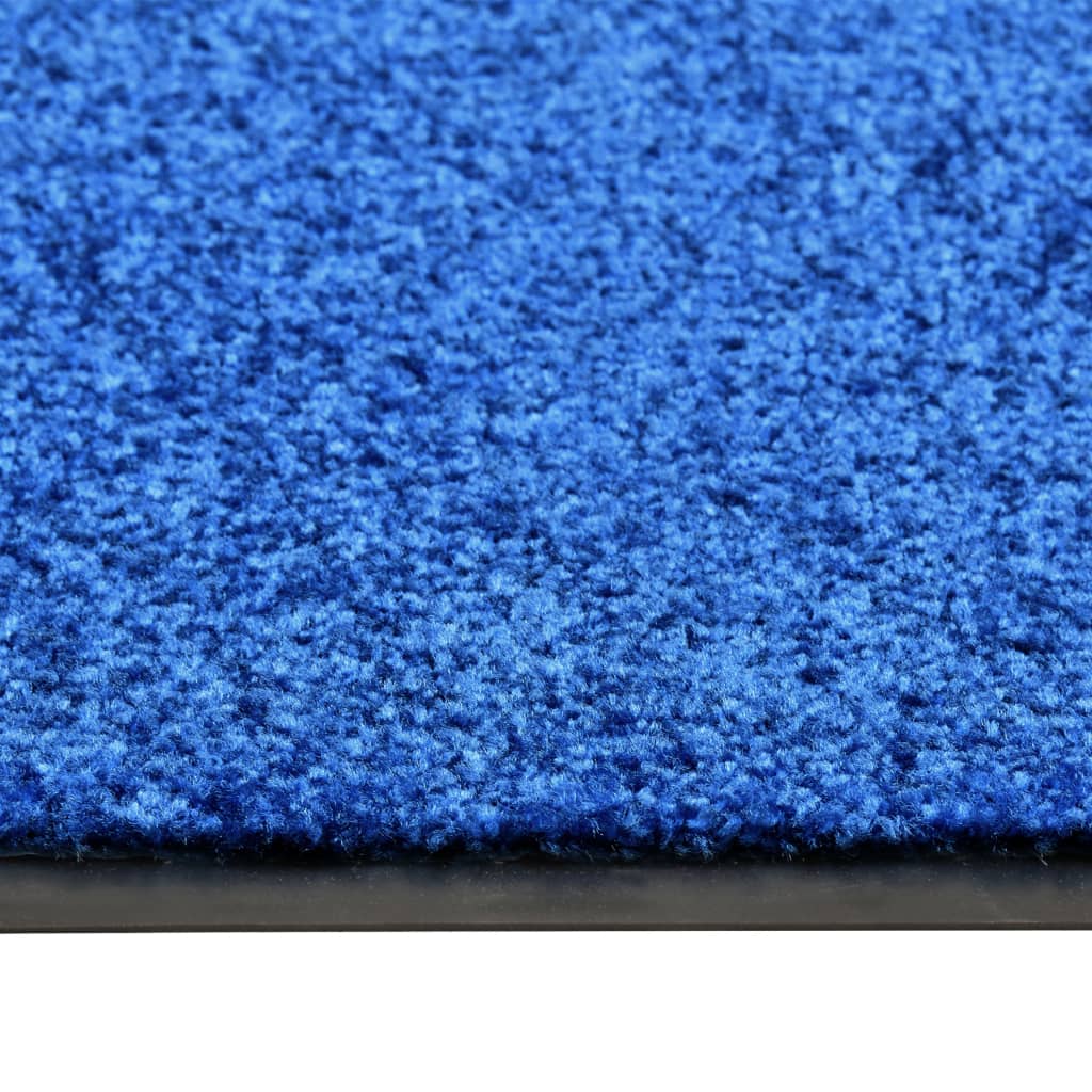 Berkfield Doormat Washable Blue 90x150 cm