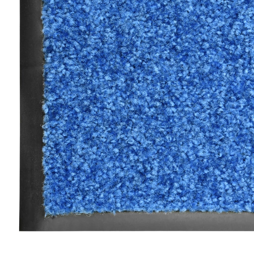 Berkfield Doormat Washable Blue 90x150 cm