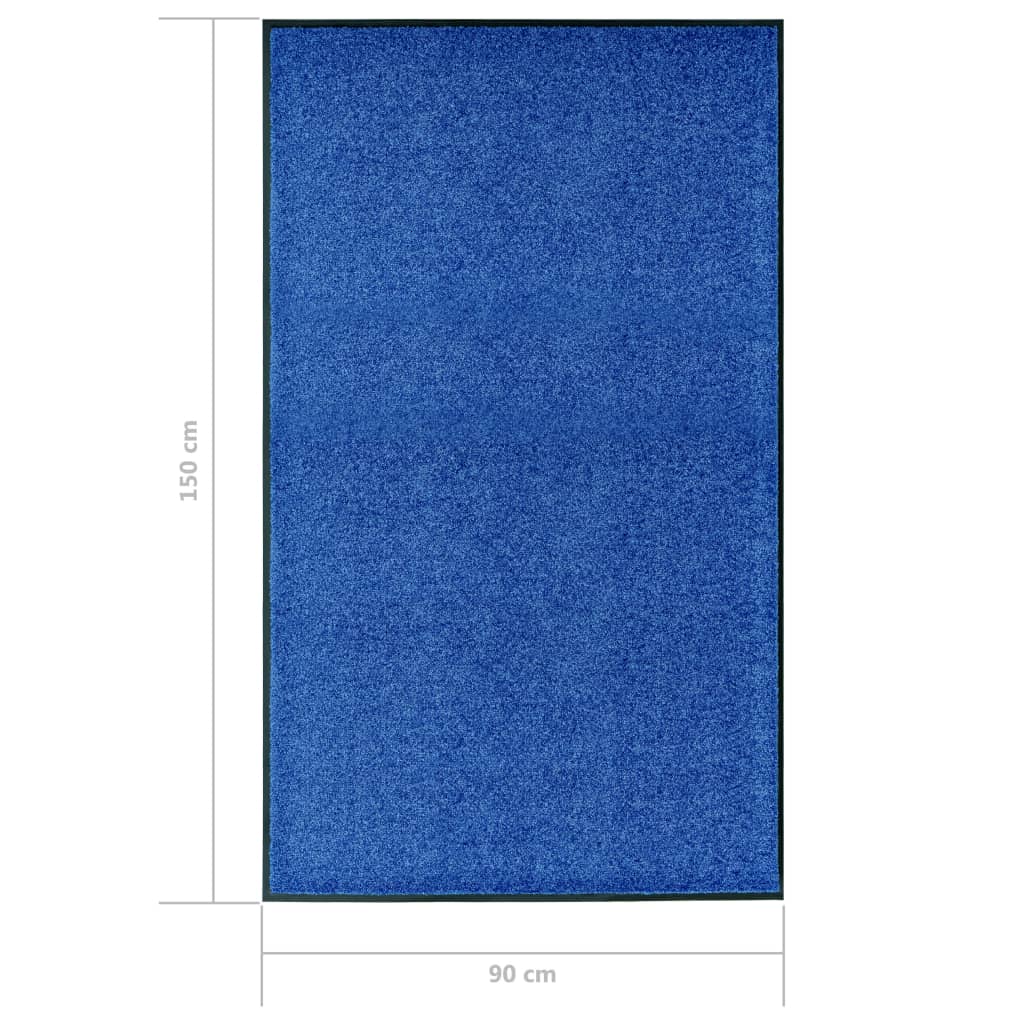 Berkfield Doormat Washable Blue 90x150 cm