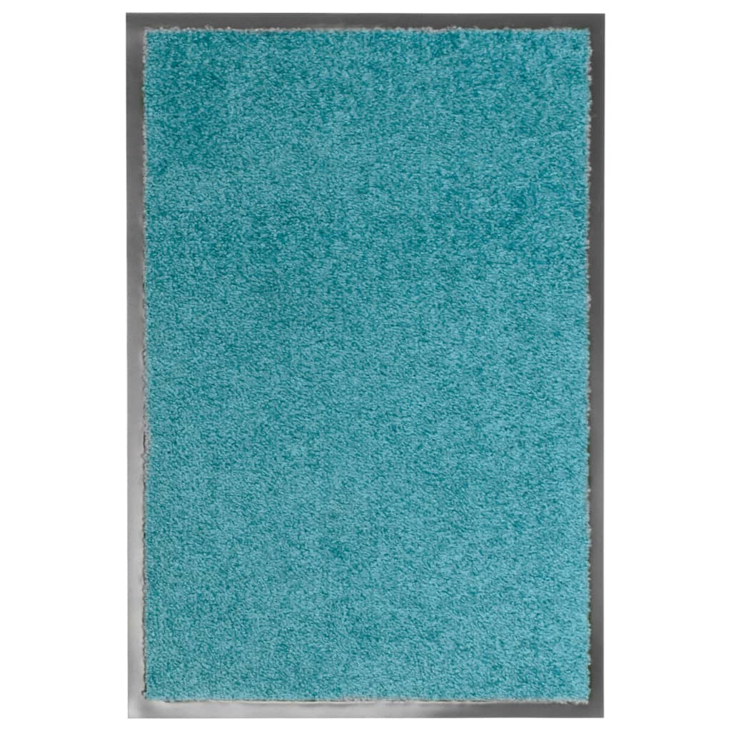 Berkfield Doormat Washable Cyan 40x60 cm