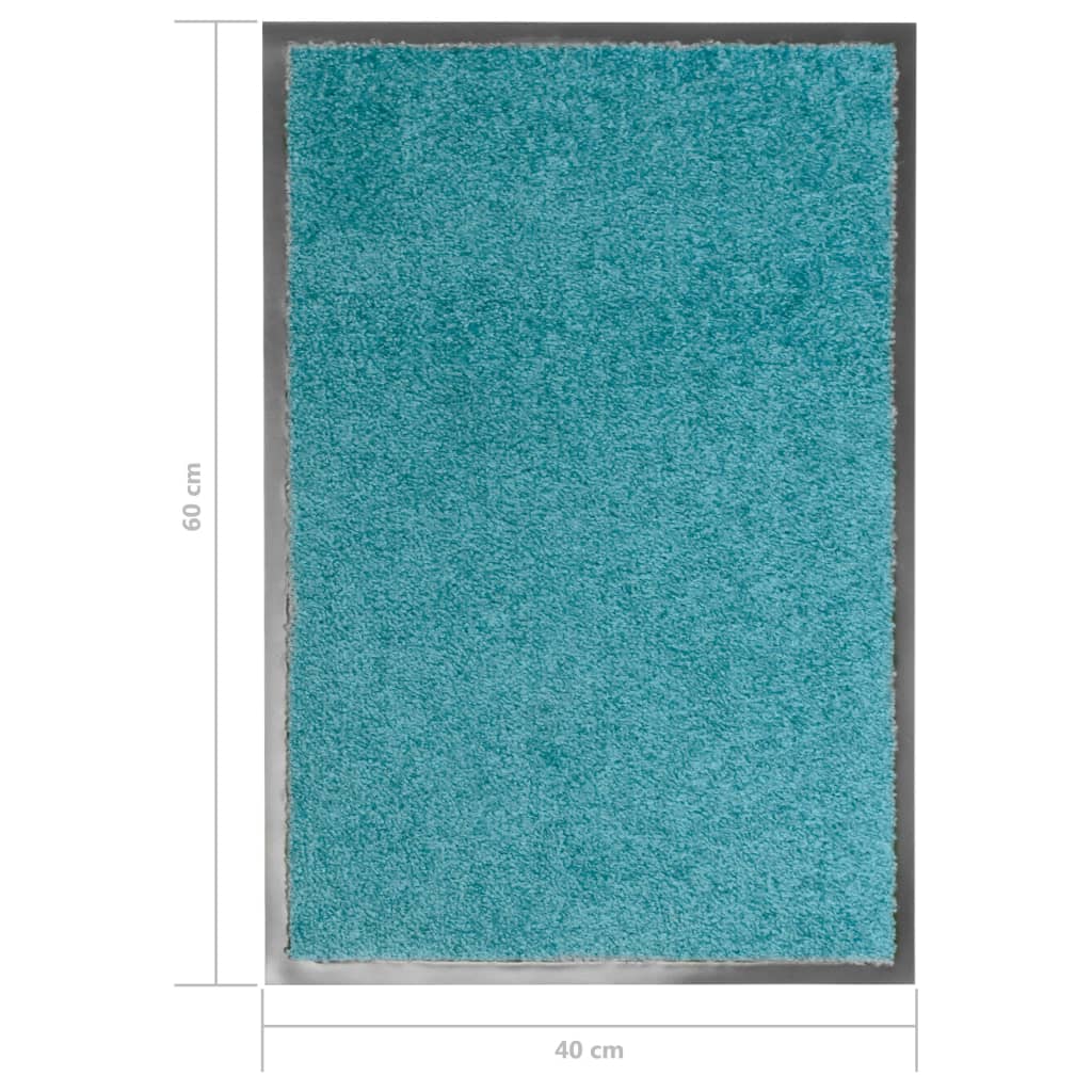 Berkfield Doormat Washable Cyan 40x60 cm