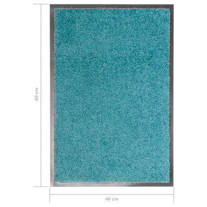 Berkfield Doormat Washable Cyan 40x60 cm