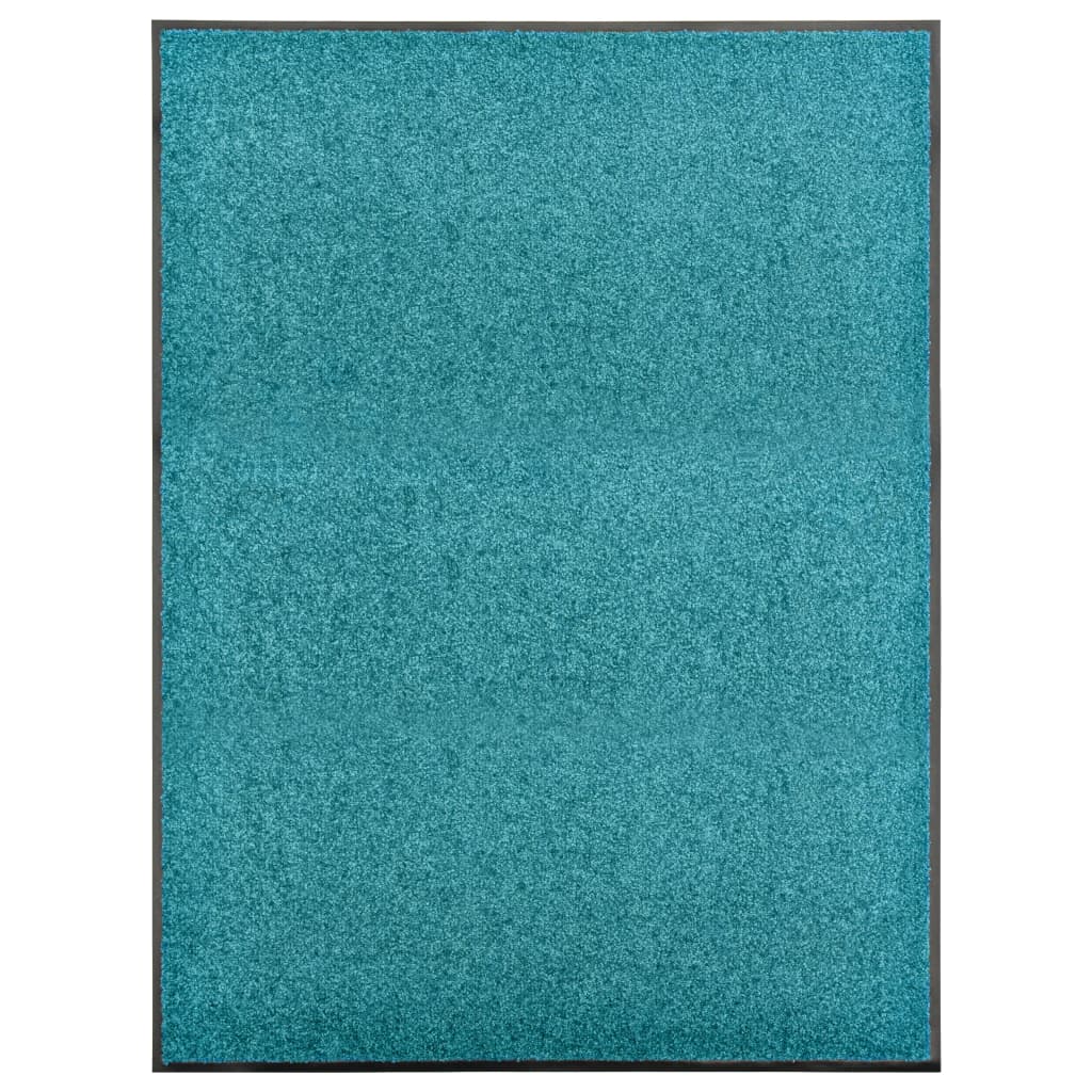 Berkfield Doormat Washable Cyan 90x120 cm