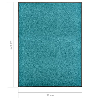 Berkfield Doormat Washable Cyan 90x120 cm