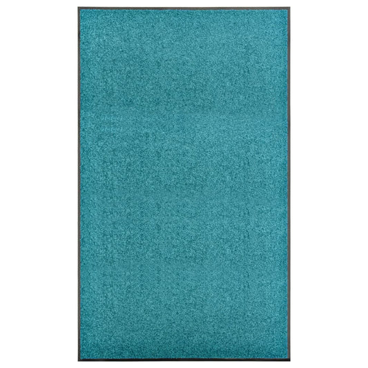 Berkfield Doormat Washable Cyan 90x150 cm