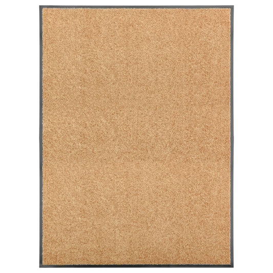 Berkfield Doormat Washable Cream 90x120 cm