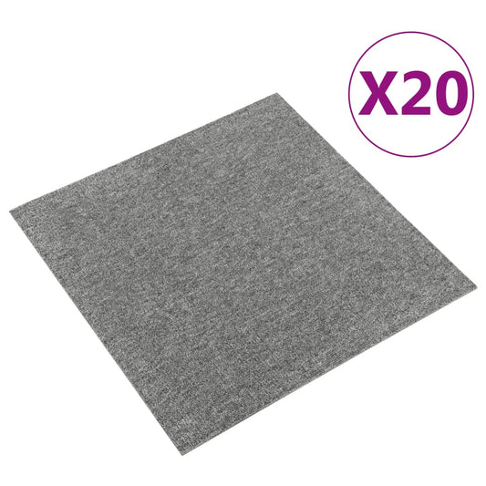 Berkfield Carpet Floor Tiles 20 pcs 5 m�__ 50x50 cm Grey