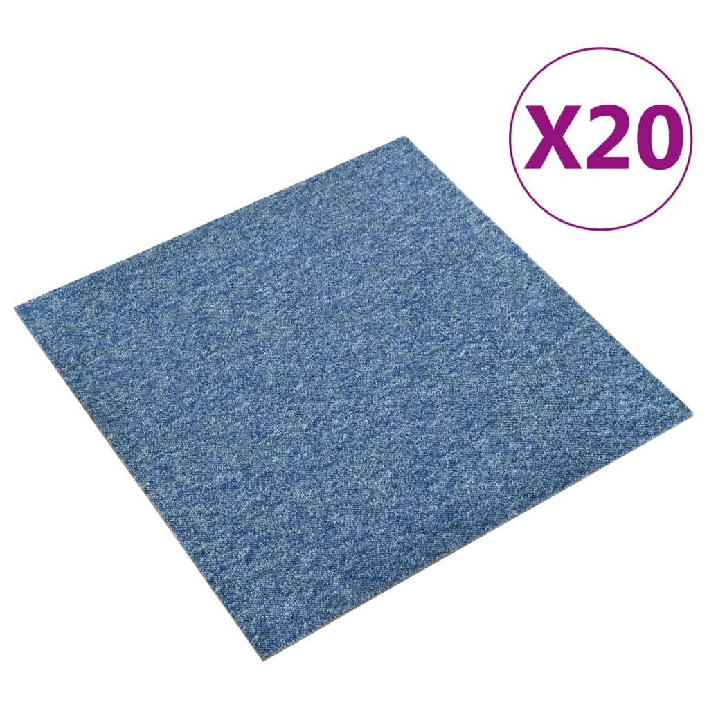 Berkfield Carpet Floor Tiles 20 pcs 5 m�__ 50x50 cm Blue