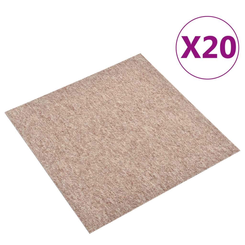 Berkfield Carpet Floor Tiles 20 pcs 5 m�__ 50x50 cm Beige