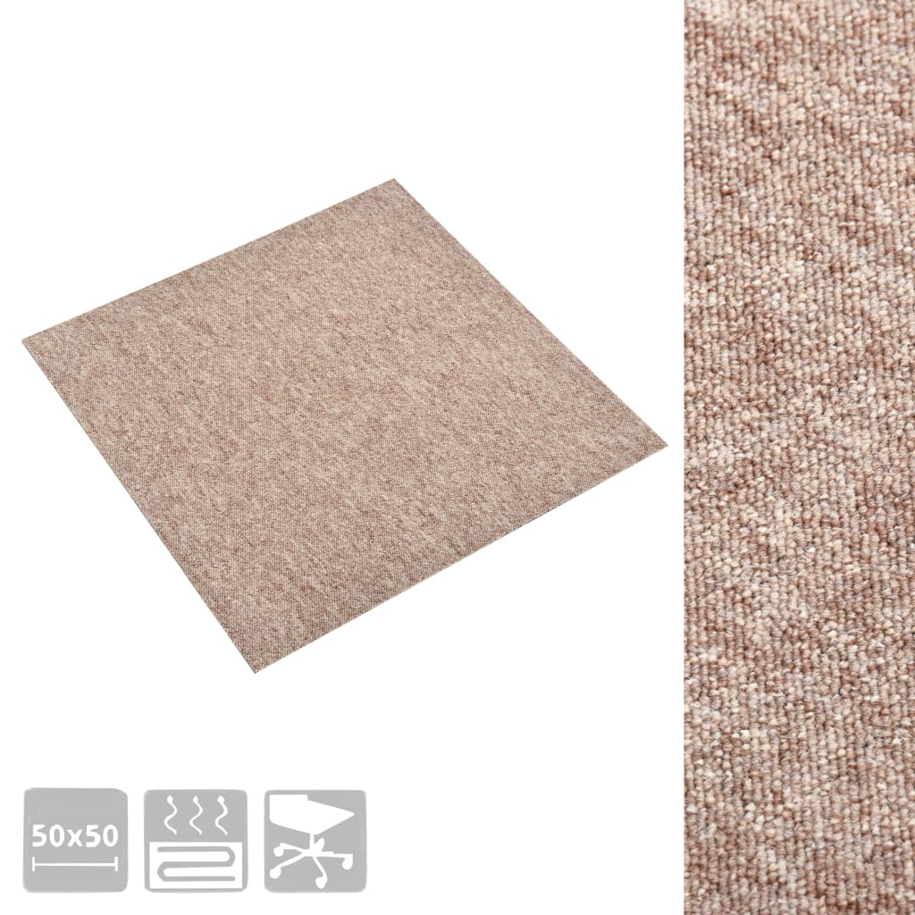 Berkfield Carpet Floor Tiles 20 pcs 5 m�__ 50x50 cm Beige