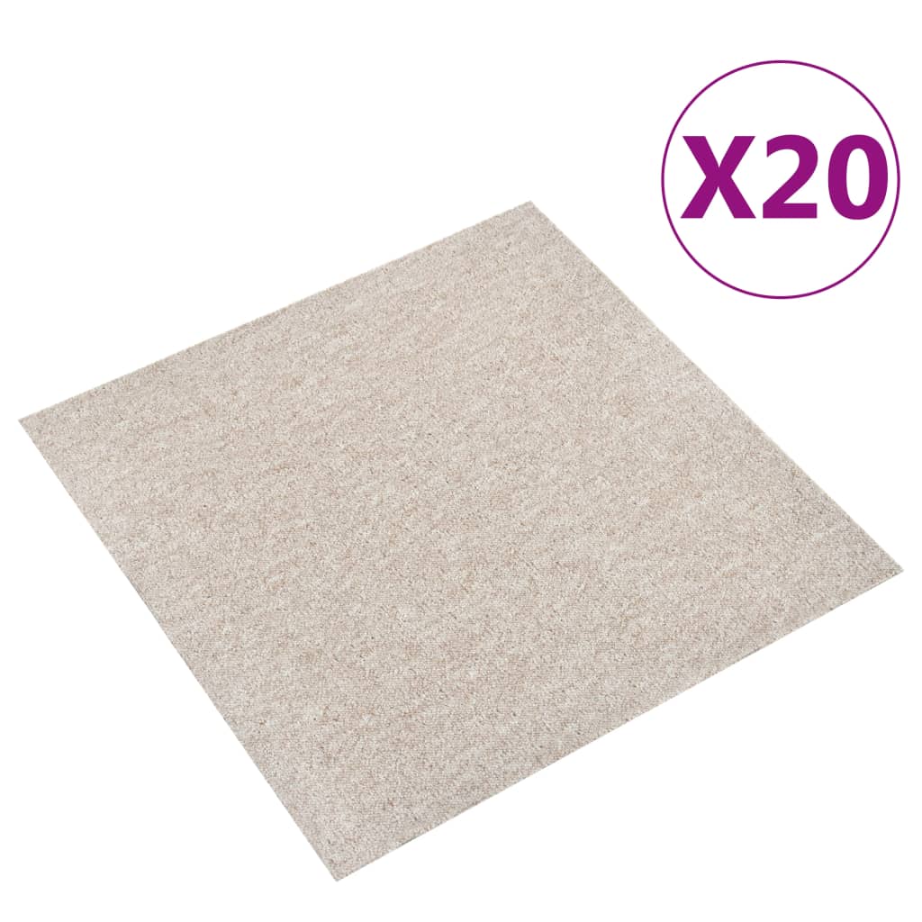 Berkfield Carpet Floor Tiles 20 pcs 5 m�__ 50x50 cm Light Beige