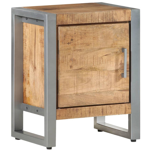 Berkfield Bedside Cabinet 40x30x50 cm Rough Mango Wood