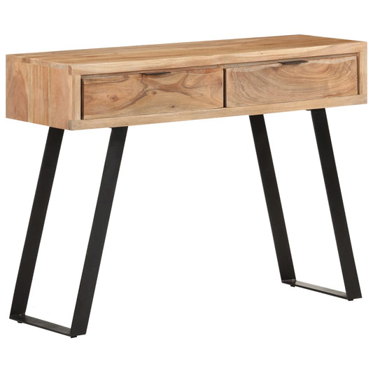 Berkfield Console Table 100x35x76 cm Solid Acacia Wood with Live Edges