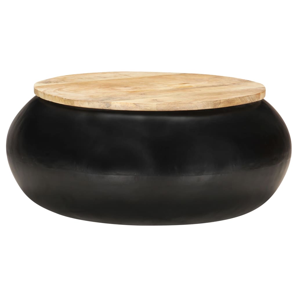 Berkfield Coffee Table Black 68x68x30 cm Solid Mango Wood