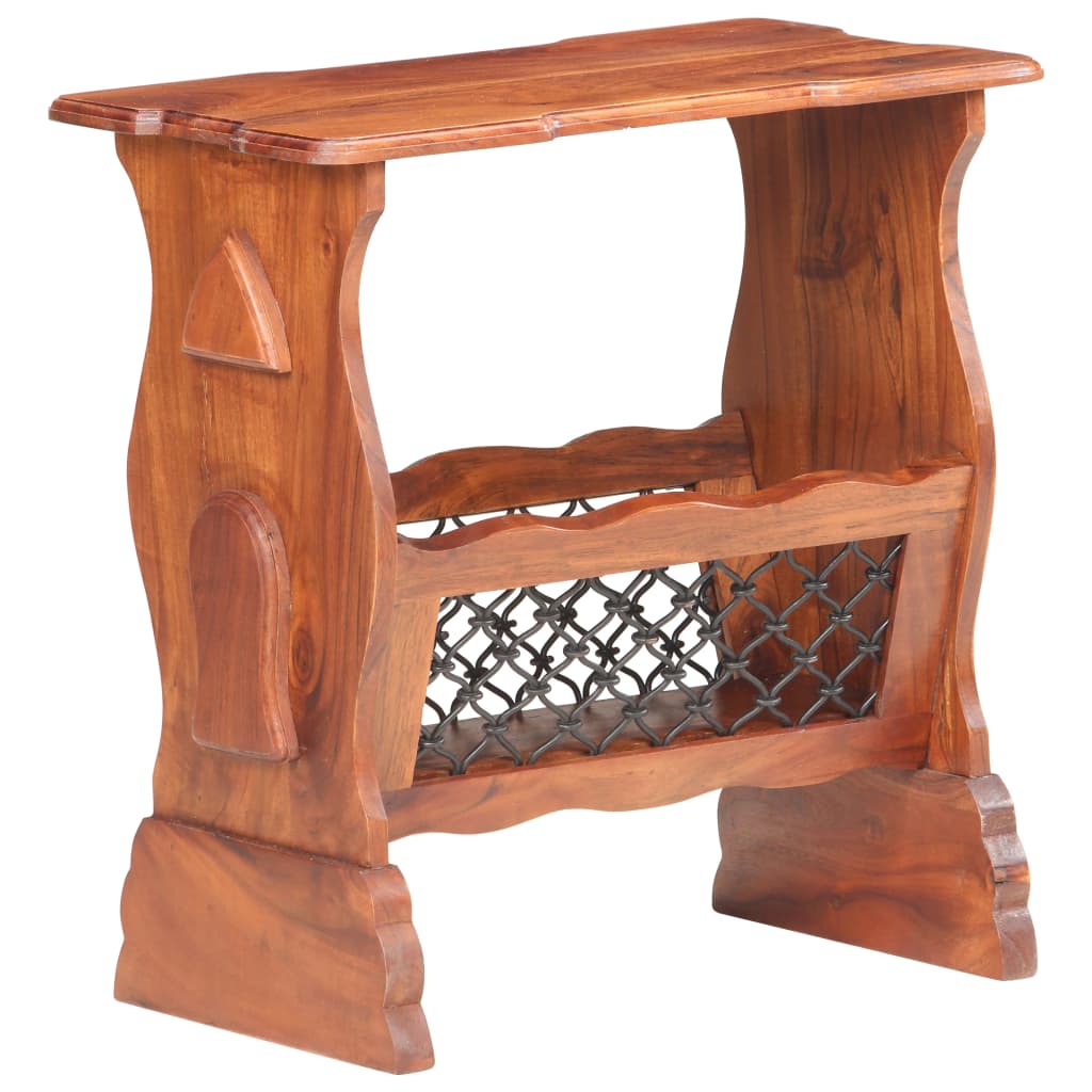 Berkfield Magazine Rack 50x30x53 cm Solid Acacia Wood